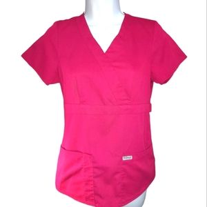 Grey's Anatomy by Barco Pink  Scrub Top w/ Adjustable Tabs
